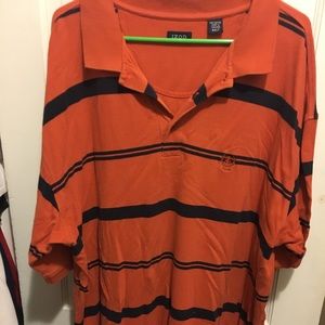 Orange striped polo